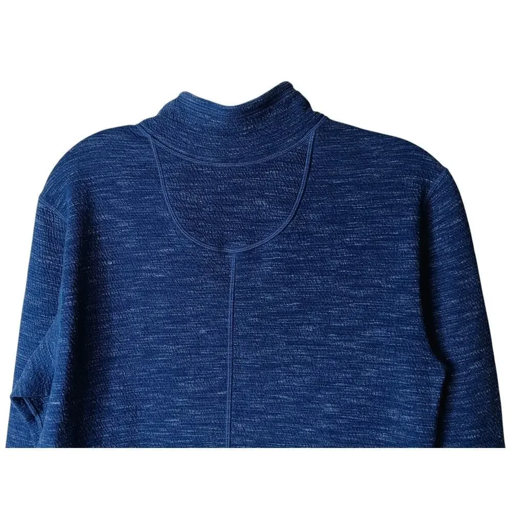 Tommy Bahama Blue Quarter Zip Sweater Dress Long Sleeve Pullover Knit M/L